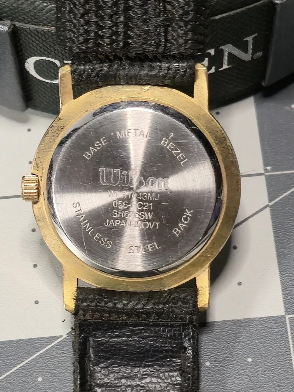 Micheal Jordan Wilson Gold-Tone Case Wristwatch with Black Strap 1990s